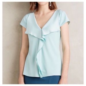 Anthropologie Meadow Rue Sky Blue Cascade Blouse